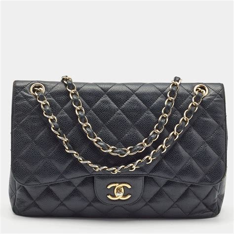 chanel classic double flap quilted jumbo black|chanel jumbo flap bag price.